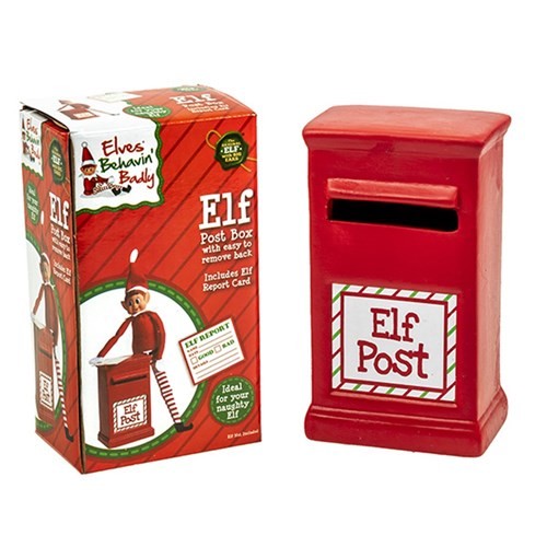 Christmas Elves Behaving Badly Elf Post Box 8x5.5x14cm