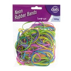 Large Rubber Bands Mxd 100g