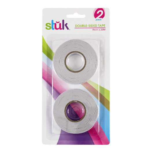 TAPE DOUBLE SIDED 9MM X 20M 2PK