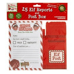 Christmas Elves Behaving Badly Elf Reports 25pk With Post Box