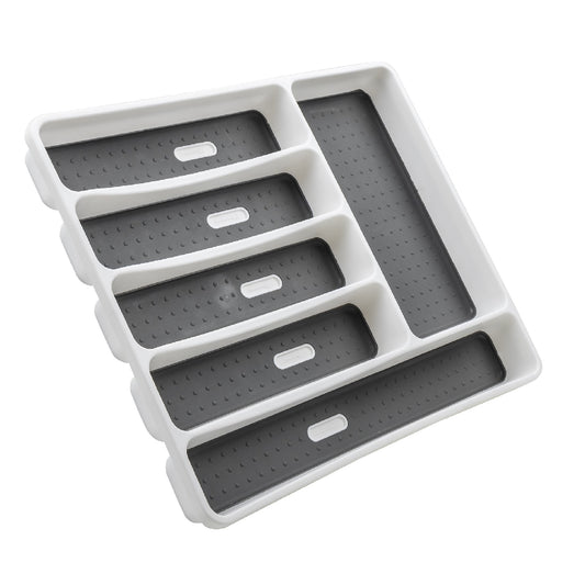 Shelf Organiser Tray TPR Non Slip 6 Compartment 32x40x4.5cm