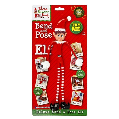 Christmas Elves Behaving Badly Pvc Covered Hand Painted 12 Bendy Elf