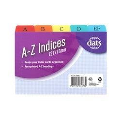 Index Card Dividers A-z 12.7x7.6cm
