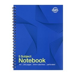 NOTEBOOK BASIC CARD COVER A4 5 SUBJECT 250PG P7.1 FSC MIX