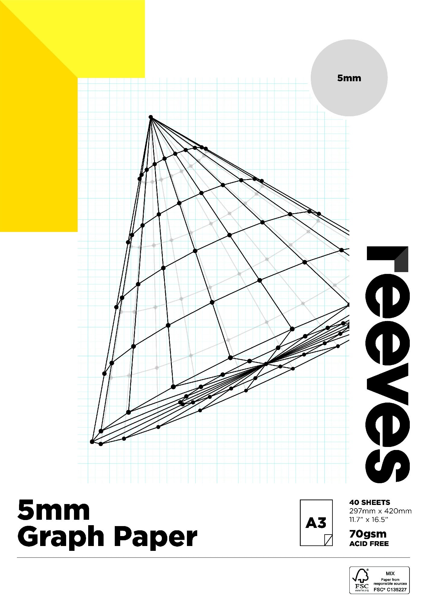 Reeves Graph Pad 70gsm A3 5mm 40 Sht [fsc Mix 70%]