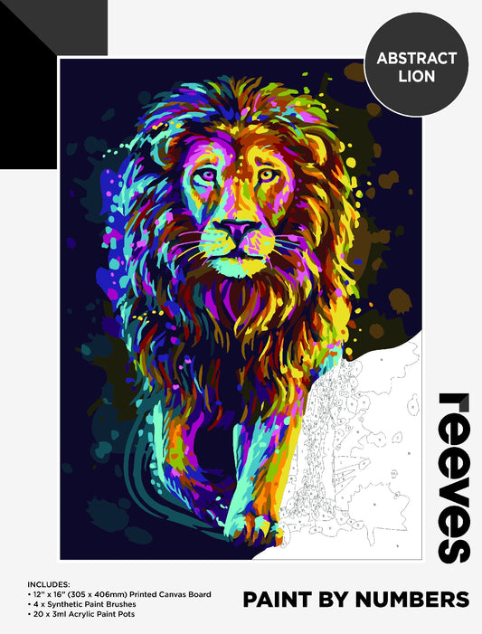 Reeves Paint By Numbers 12X16INCH ABSTRACT LION