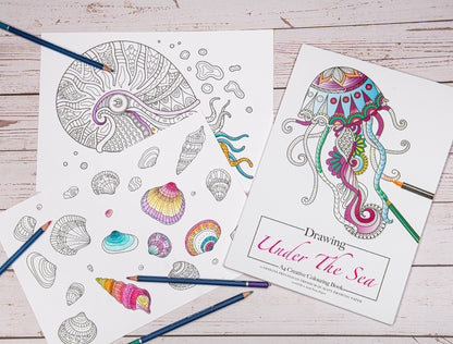 Jasart A4 Adult Colouring Book Drawing 12 Sheets Under The Sea (Fsc Mix Credit)