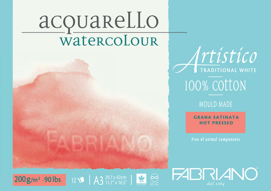 Fabriano Artistico Wc Pad 200Gsm A3 Smooth 12 Sht