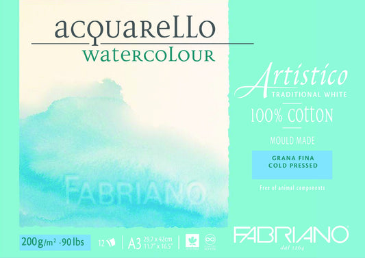 Fabriano Artistico Wc Pad 200Gsm A3 Cold Pressed 12 Sht
