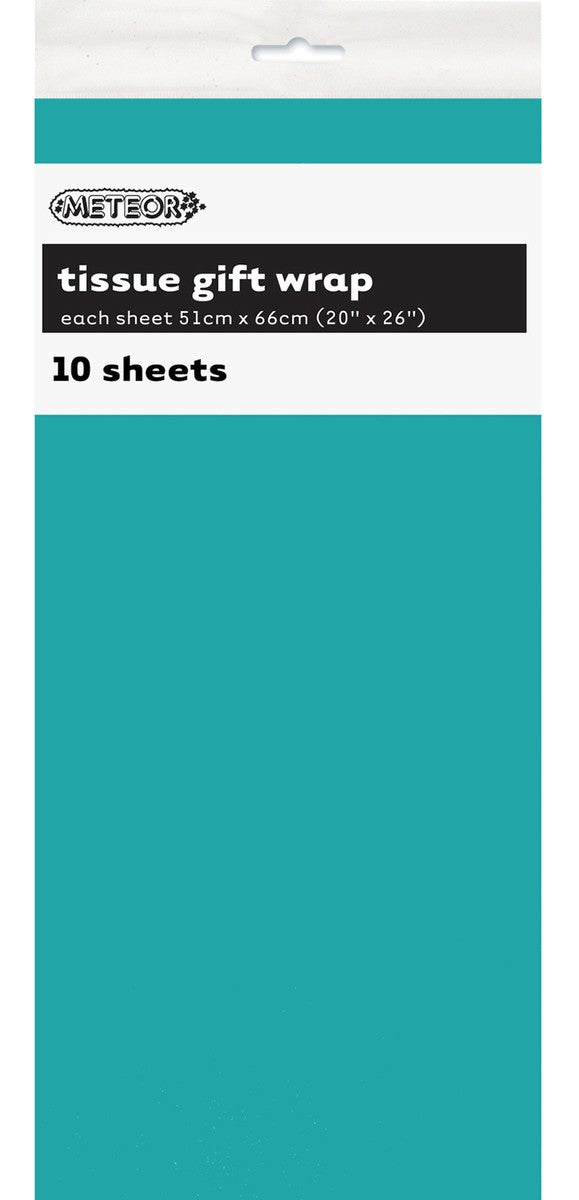 TISSUE PAPER 51x66CM 10PK - TURQUOISE