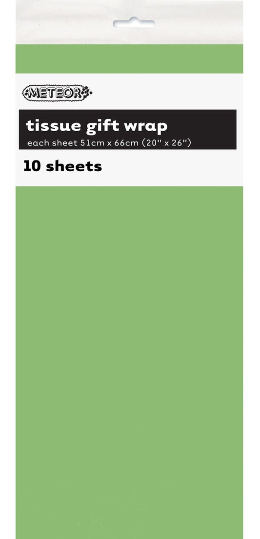 TISSUE PAPER 51x66CM 10PK - APPLE GREEN