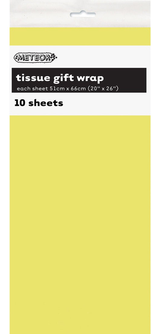 TISSUE PAPER 51x66CM 10PK - SOFT YELLOW