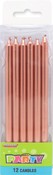 Candles 12pk Tall Rose Gold