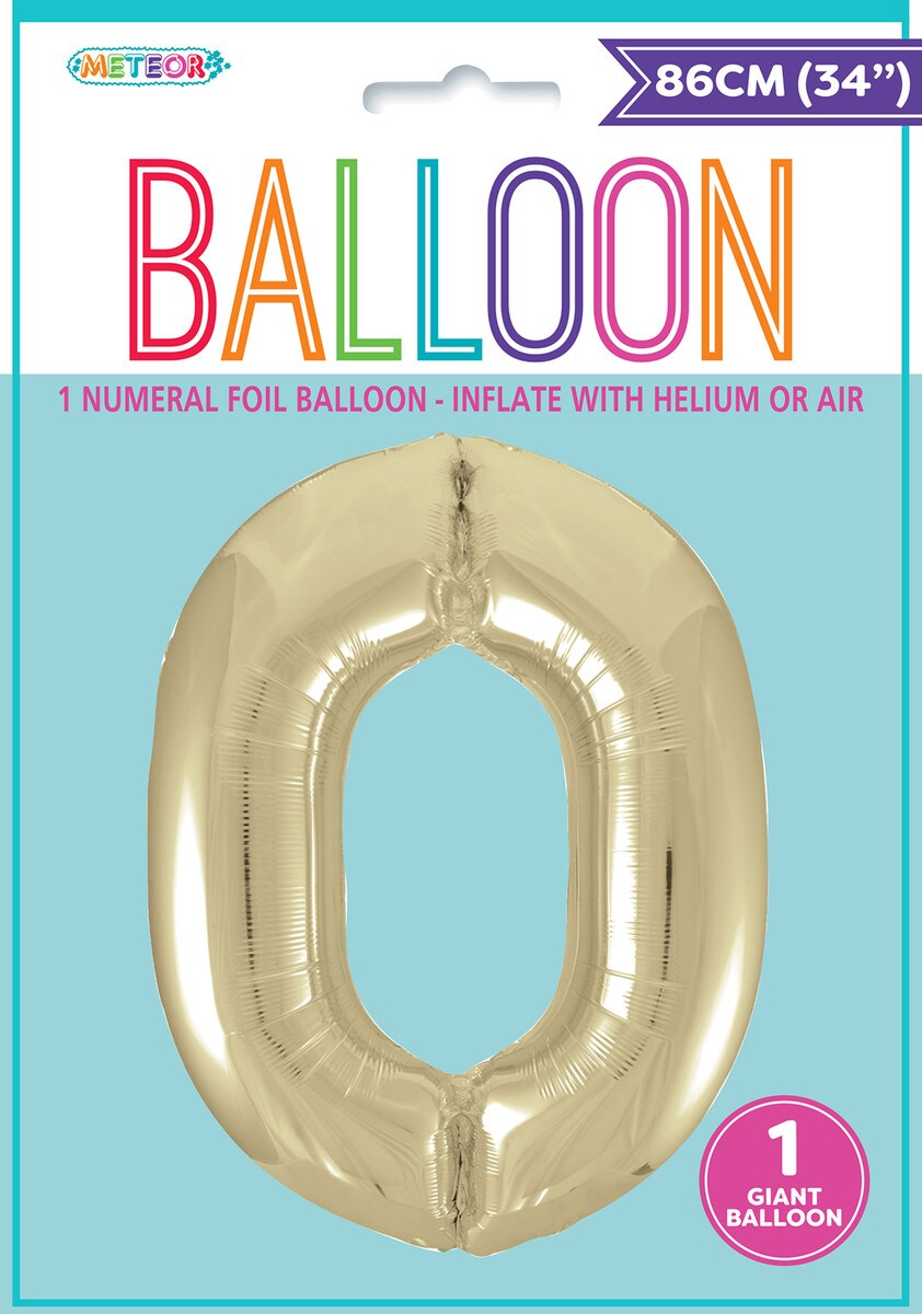 Giant Number Balloon 86cm -  Champagne Gold 0