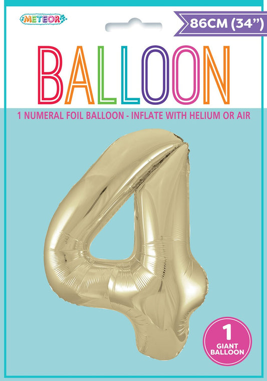 Giant Number Balloon 86cm -  Champagne Gold 4