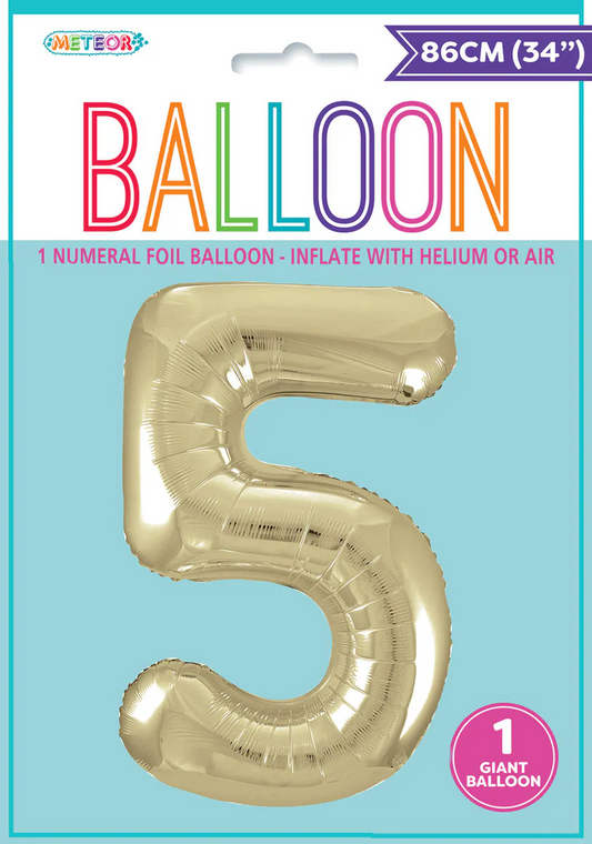 Giant Number Balloon 86cm -  Champagne Gold 5