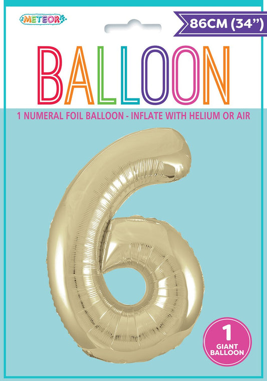 Giant Number Balloon 86cm -  Champagne Gold 6