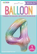 BALLOON GIANT NUMERAL 86cm - PASTEL RAINBOW #4