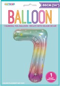 BALLOON GIANT NUMERAL 86cm - PASTEL RAINBOW #7