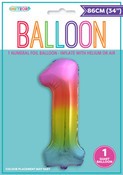 Balloon Giant Number 86cm - Rainbow #1