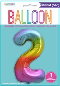 BALLOON GIANT NUMERAL 86cm - RAINBOW #2