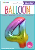 Balloon Giant Number 86cm - Rainbow #4