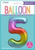 Balloon Giant Number 86cm - Rainbow #5