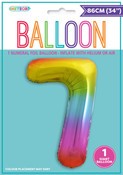 Balloon Giant Number 86cm - Rainbow #7