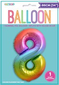 Balloon Giant Number 86cm - Rainbow #8