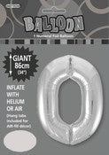 Balloon Giant Number 86cm - Silver #0