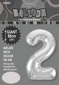 Balloon Giant Number 86cm - Silver #2