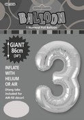 Balloon Giant Number 86cm - Silver #3