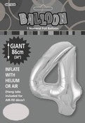 Balloon Giant Number 86cm - Silver #4