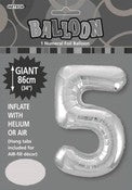 Balloon Giant Number 86cm - Silver #5