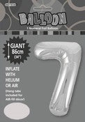 Balloon Giant Number 86cm - Silver #7