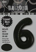 BALLOON GIANT NUMERAL 86cm - BLACK #6