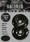 Balloon Giant Number 86cm - Black #8