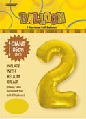 Balloon Giant Number 86cm - Gold #2