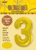 BALLOON GIANT NUMERAL 86cm - GOLD #3