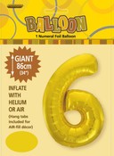 Balloon Giant Number 86cm - Gold #6