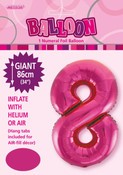 BALLOON GIANT NUMERAL 86cm - HOT PINK #8