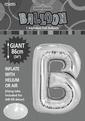 Giant Balloon Foil Alphabet 86cm Silver B