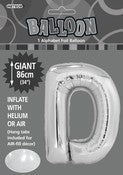 Giant Balloon Foil Alphabet 86cm Silver D