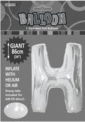 Giant Balloon Foil Alphabet 86cm Silver H