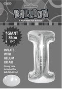 Giant Balloon Foil Alphabet 86cm Silver I