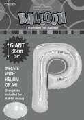 Giant Balloon Foil Alphabet 86cm Silver P