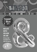 Giant Balloon Foil Ampersand 86cm Silver &