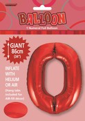 BALLOON GIANT NUMERAL 86cm - RED #0