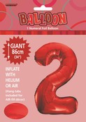 Balloon Giant Number 86cm - Red #2