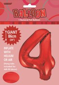 Balloon Giant Number 86cm - Red #4